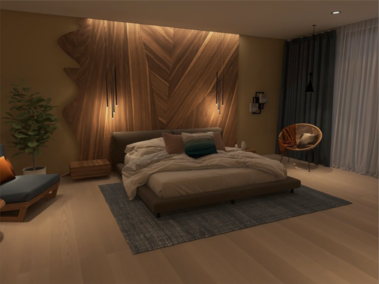 Concept décoration 3D  visualisation chambre style moderne