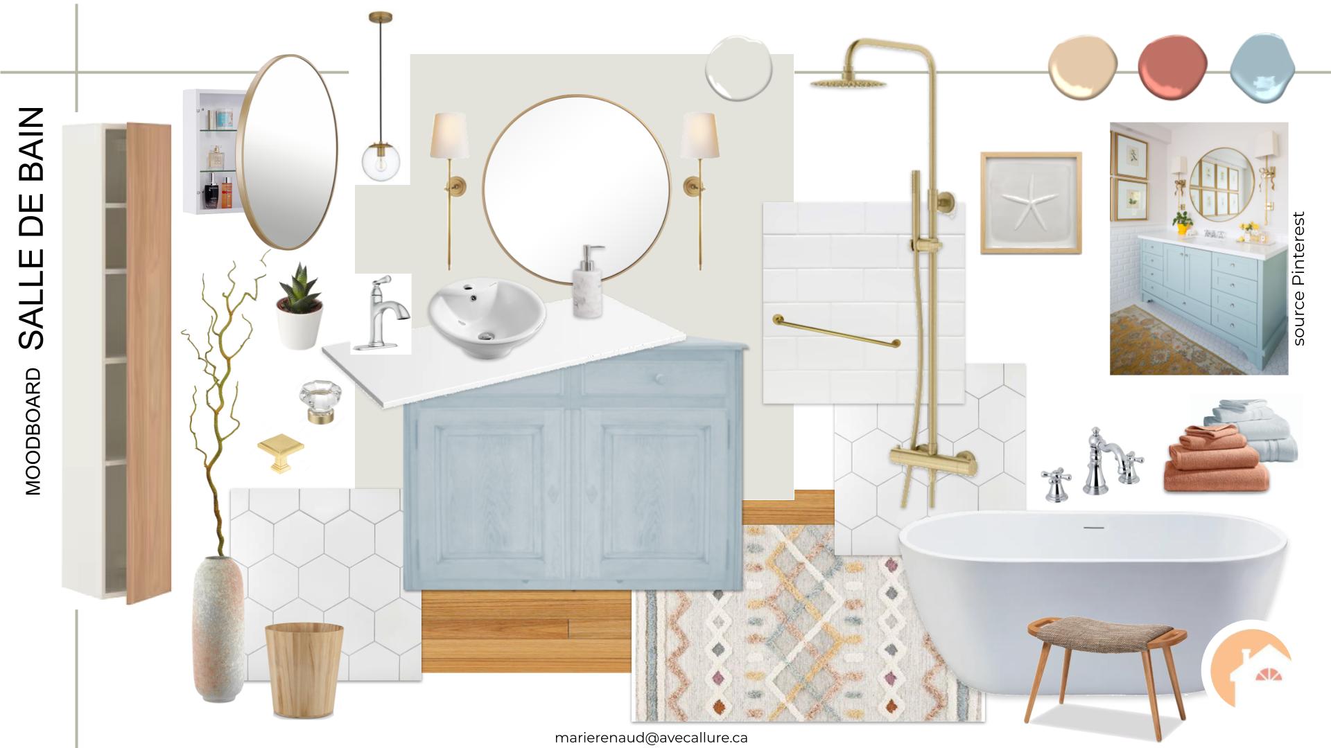 Moodboard salle de bain option 1 style campagnard