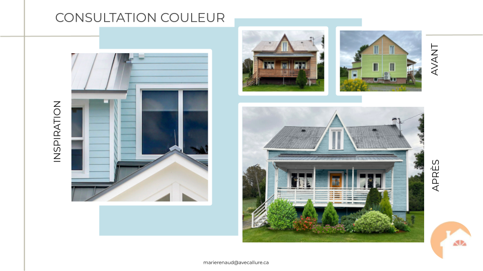 Consultation couleur extérieur maison style campagnard
Avant après