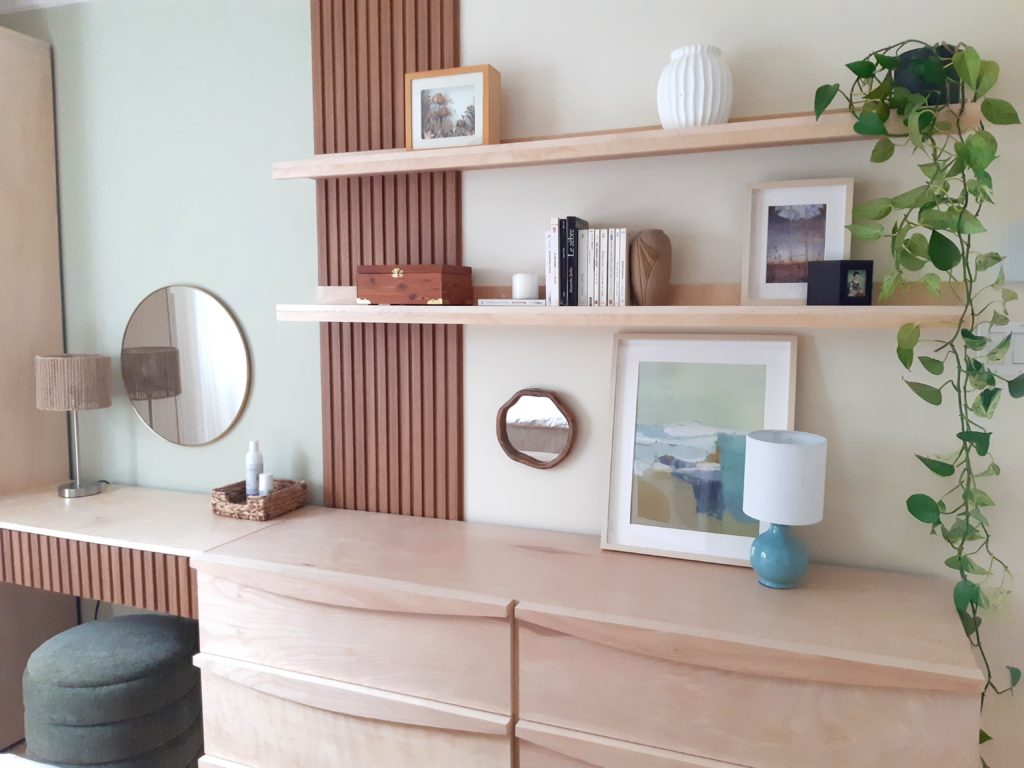 Réalisation Chambre boho organique moderne vue 01