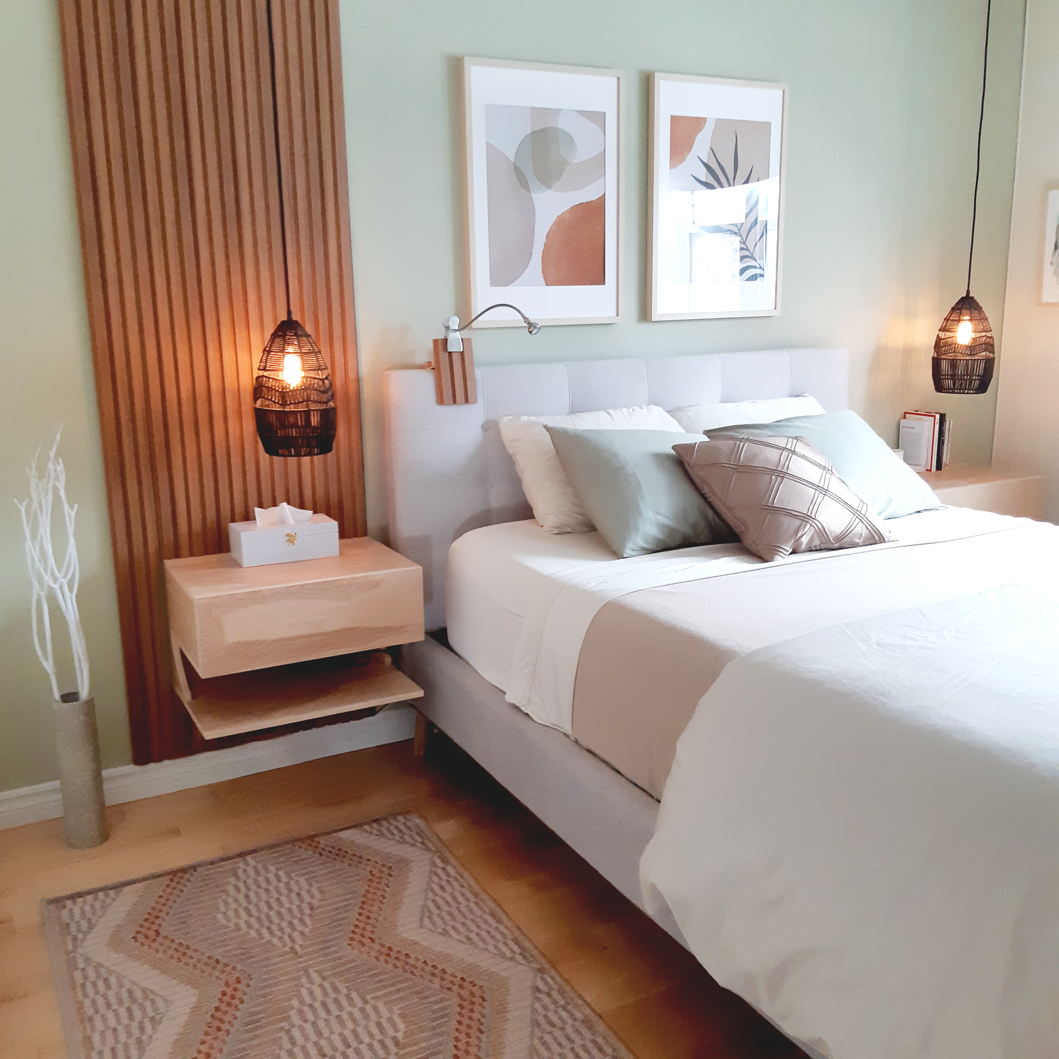 Réalisation Chambre boho organique moderne vue 02