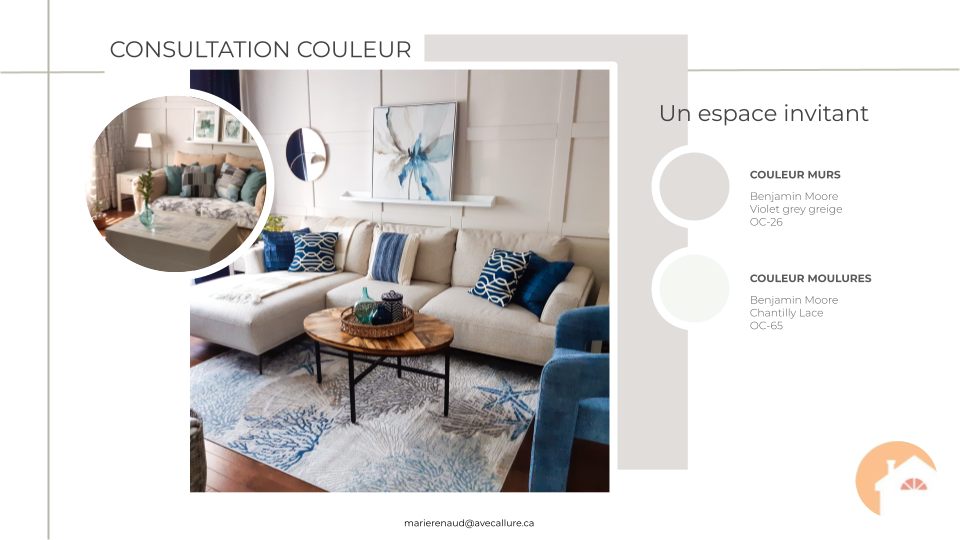 Consultation couleur salon détente style bord de mer 
