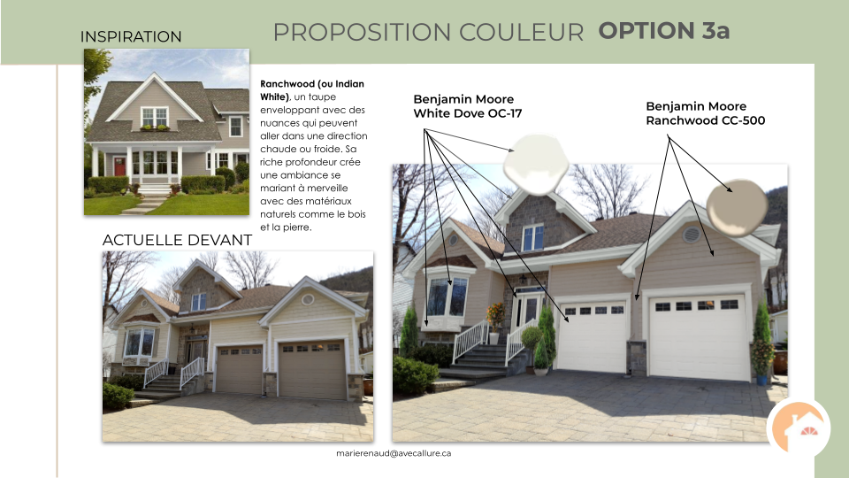 Consultation couleur extérieur maison style transitionnel proposition couleur