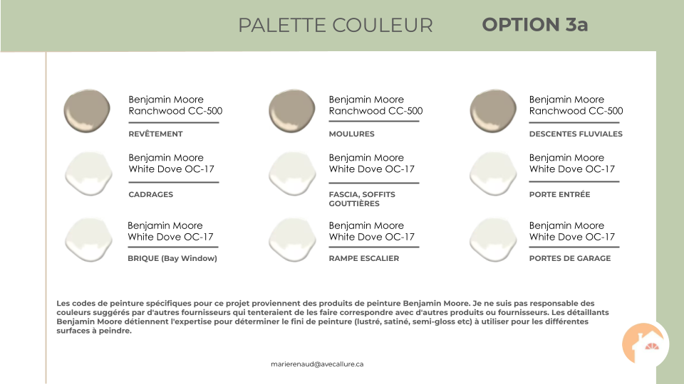 Consultation couleur extérieur maison style transitionnel plan couleur