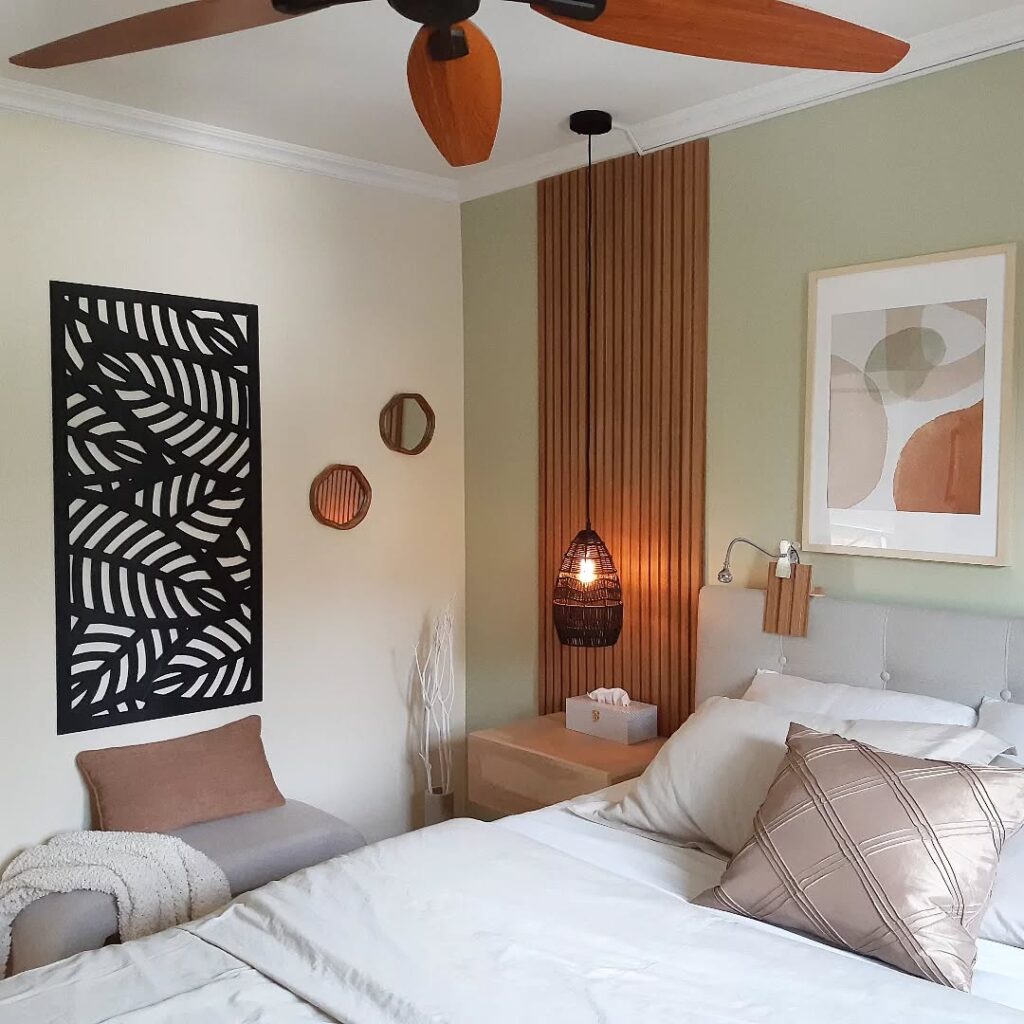 Réalisation Chambre boho organique moderne vue 03