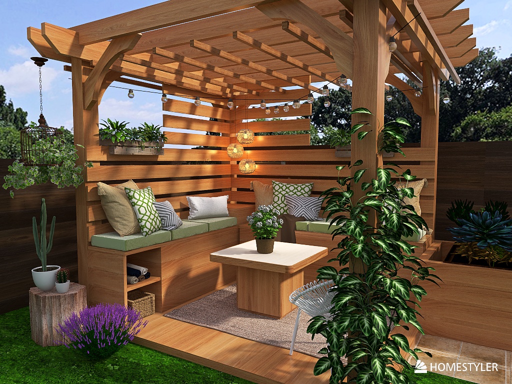 Concept décoration 3D  visualisation pergola