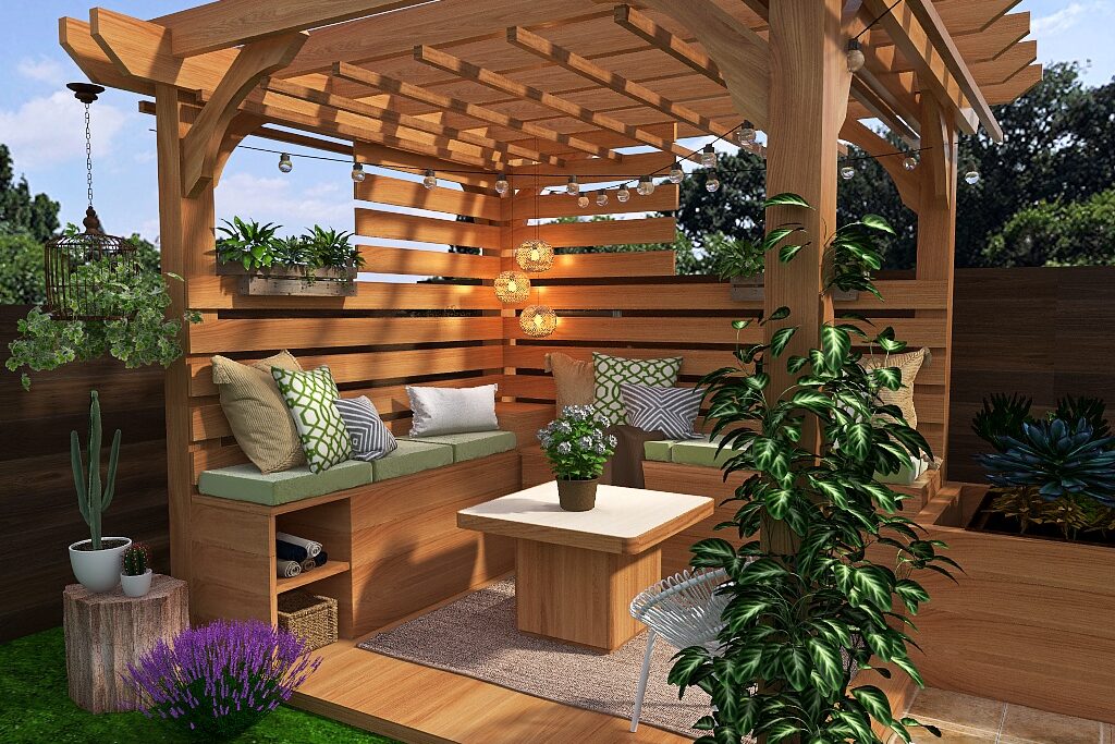 Concept décoration 3D visualisation pergola